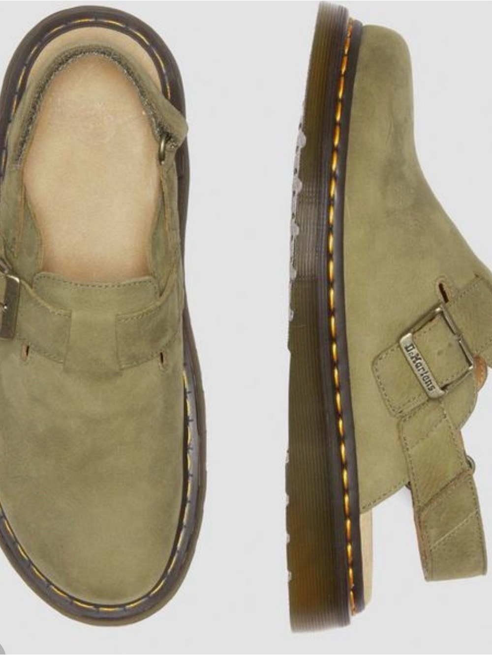 Dr Martens Jorge II tumbled leather adjustable sandals- US 11 EUC OLIVE GREEN - Picture 4 of 9